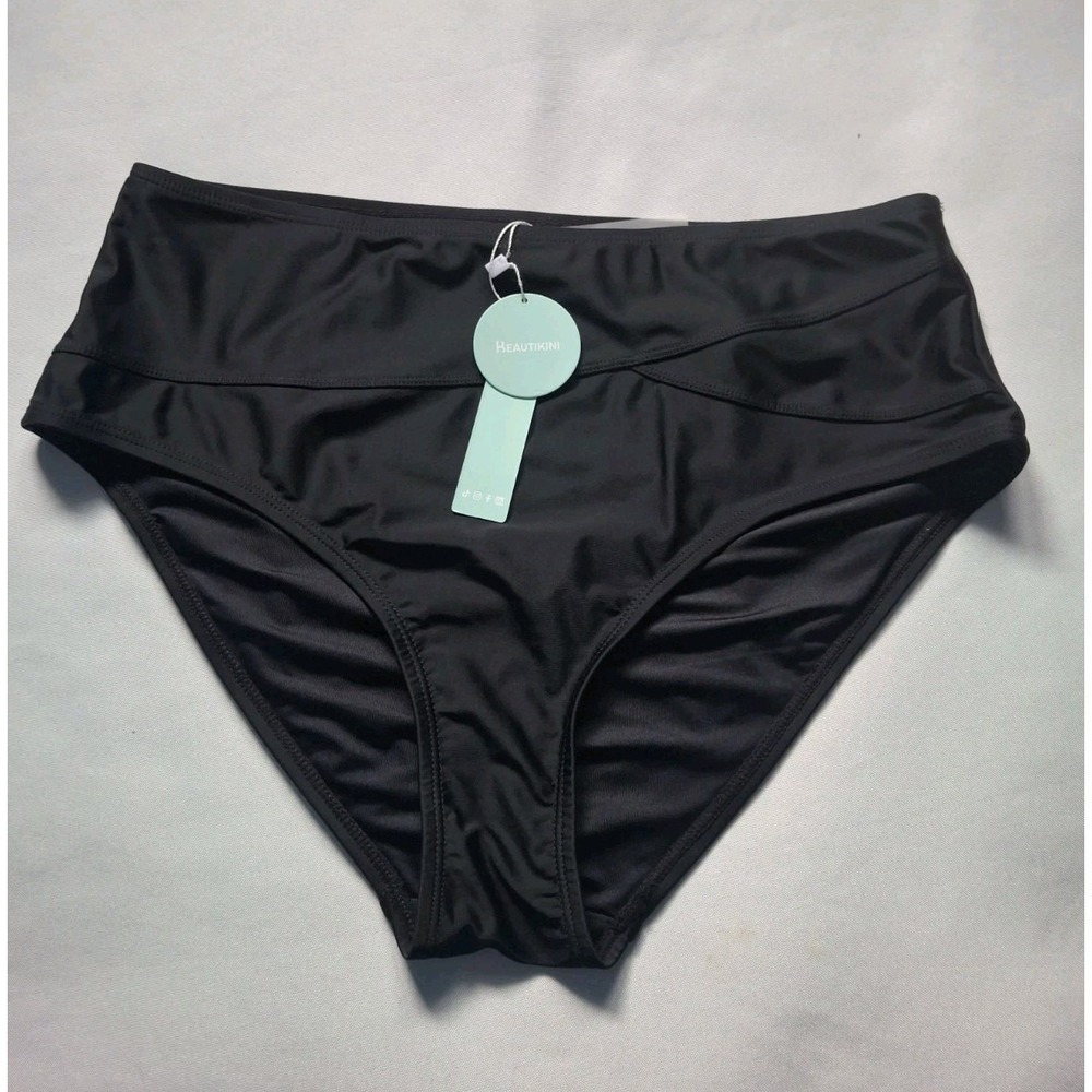 Beautikini  Black Bikini Bottoms Swimwear Women's Size XL